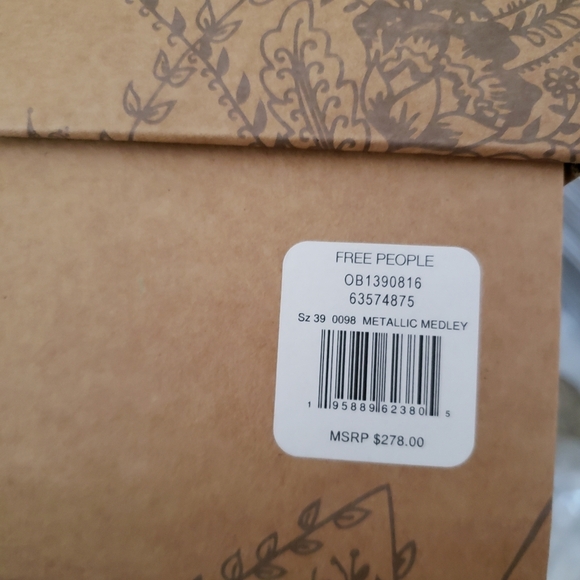 Free People Ruby Platform Ankle Boots Bootie Neutral Metallic Leather - Picture 6 of 7